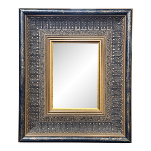 Vintage Baroque Ornate Black & Gold Accent Wall Mirror