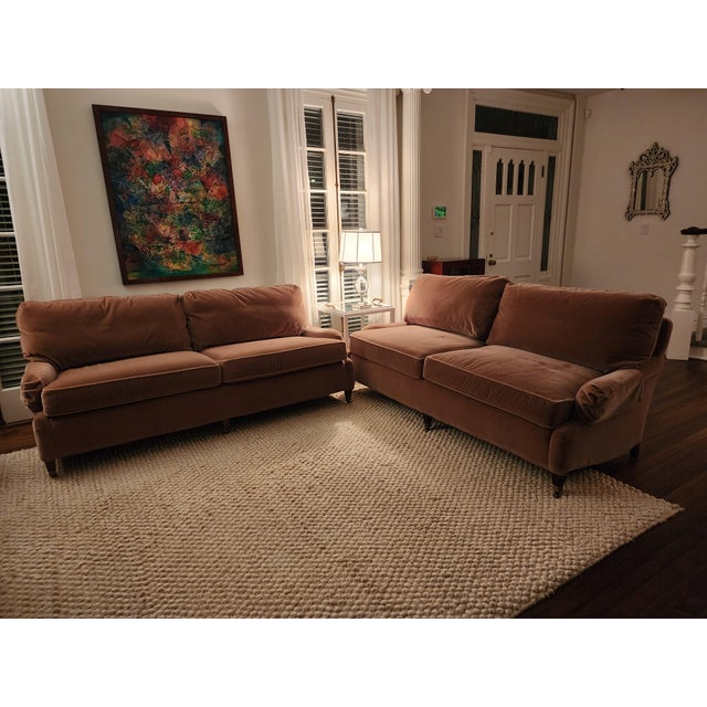 Pair of William Alan Custom Mohair Sofas Manufactured in HighPoint Nc For Sale In New York - Image 6 of 12
