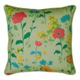22" Paule Marrot Poppies Pillow Cover in Green For Sale