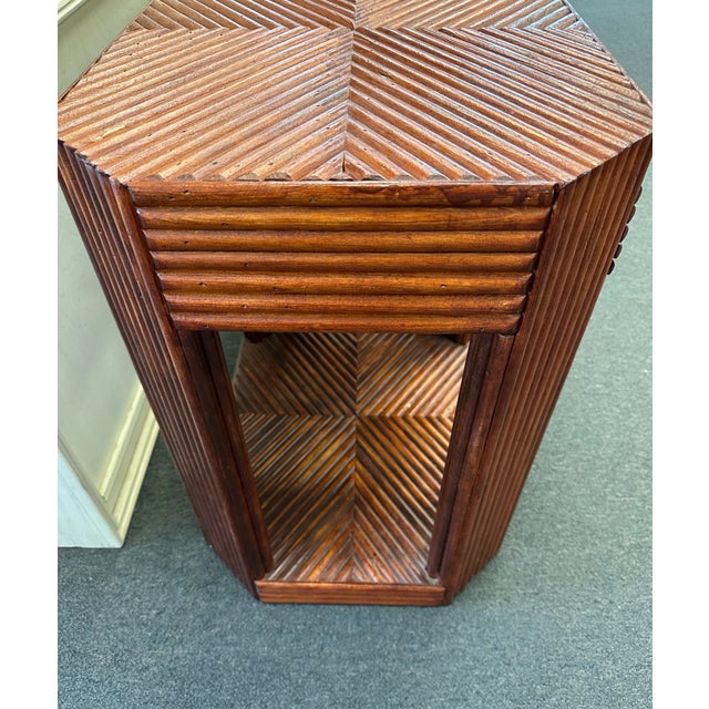 Gabriella Crespi Vintage 1975 Split Bamboo Side Tables-A Pair For Sale - Image 4 of 10