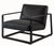 Designed by Vincent Van Duysen for Poliform, this elegant lounge chair features black upholstery and a black painted metal...