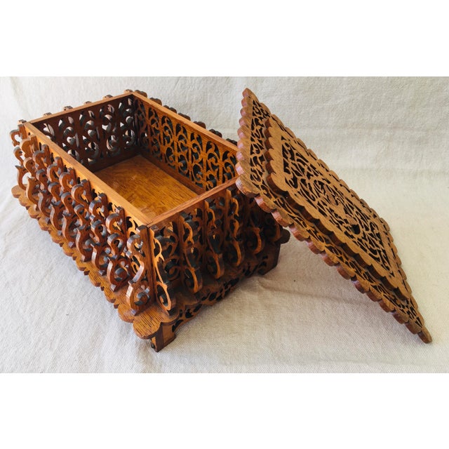 Early 20th Century Hand Carved Oak Treasure Box For Sale - Image 9 of 13