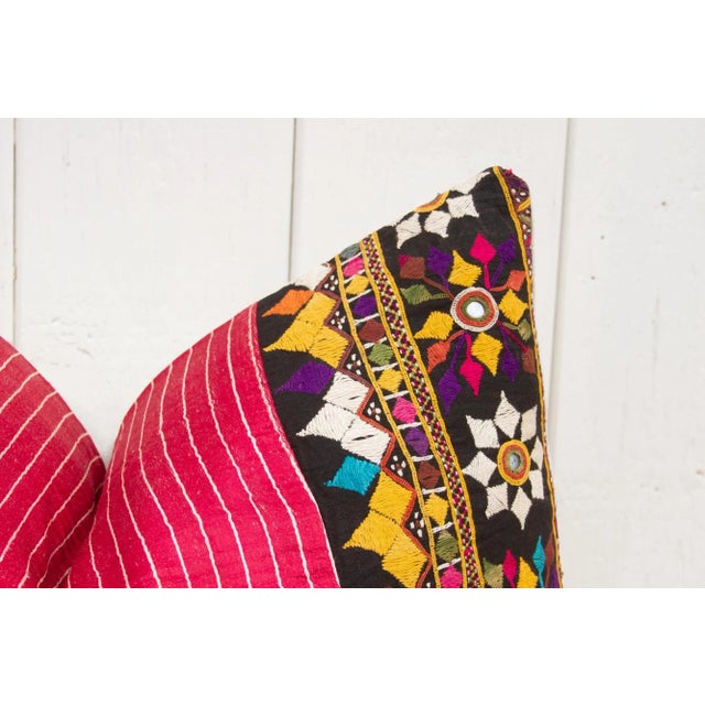 Bhavi Antique Mashru Tribal Lumbar Pillow For Sale - Image 4 of 10