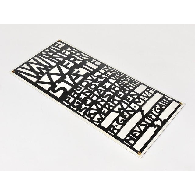 Black Art Nouveau Domed Enameled Advertising Sign from Wiener Werkstaette, Vienna, 1960s For Sale - Image 8 of 18