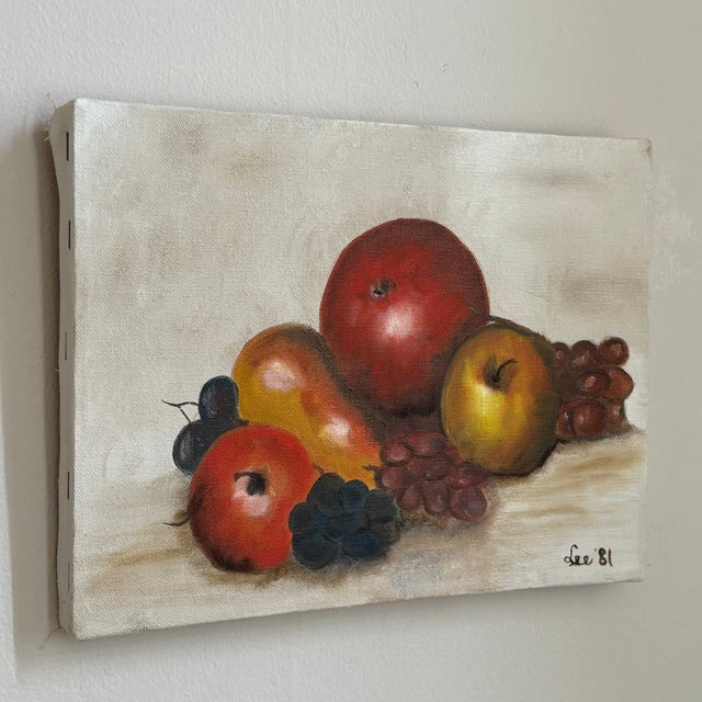 1981 Oil-on-Canvas Fruit Still Life, Unframed For Sale In Baltimore - Image 6 of 11