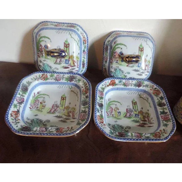 19th Century 19th Century Mason's Ironstone China Pink Scroll Covered Entree Serving Dishes Tureens - A Pair For Sale - Image 5 of 11