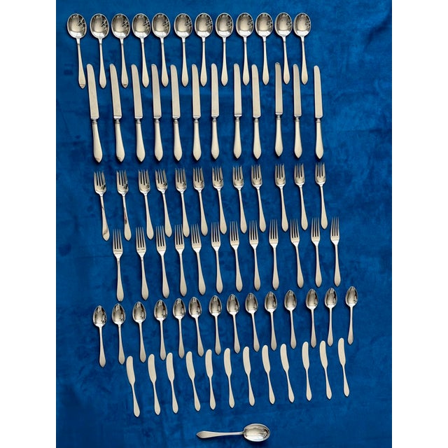 1910s Hollywood Regency Tiffany&Co. Faneuil Complete Set for 12 Sterling Silverware - 75 pcs For Sale - Image 9 of 11