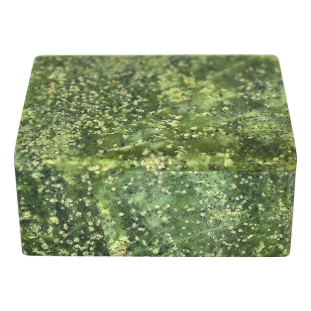 Green Serpentine Gemstone Box Rare Snowflake Serpentine For Sale