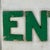 Green Vintage Large "Enter" Sign on Masonite With Raised Letters in Green Paint For Sale - Image 8 of 9