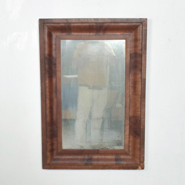 Antique Art Deco Wall Mirror Framed In Rosewood Vintage Patina