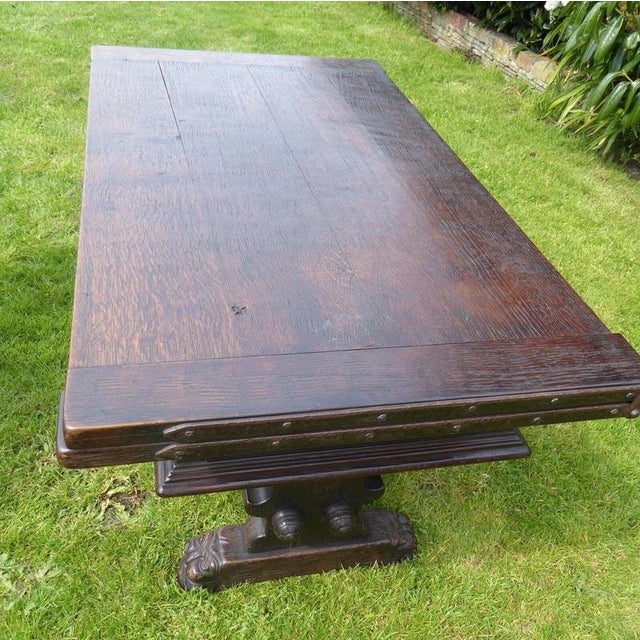 18th Century Antique Georgian Oak Hall Table with Duke of Devonshire Crest, 1790 For Sale - Image 5 of 18