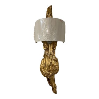 Driftwood Sconce with Shade For Sale