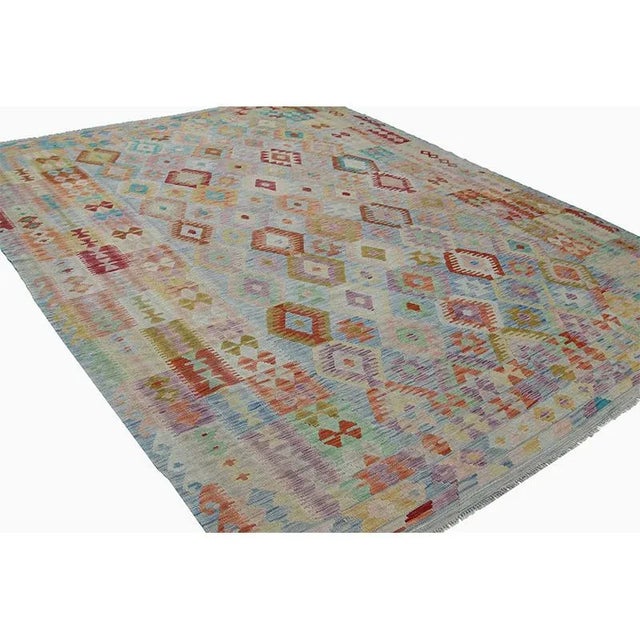 Traditional Handwoven Turkish Kilim Rug-8'3" X 11'9" For Sale - Image 10 of 12