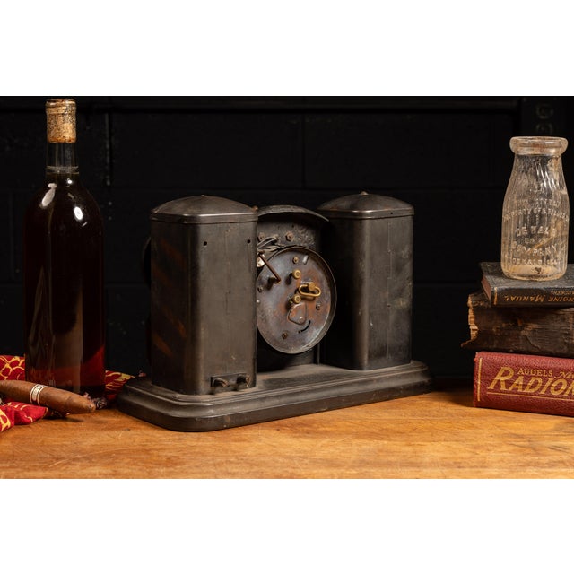 American Early 20th Century Japanned Copper Alarm Clock Bank For Sale - Image 3 of 6