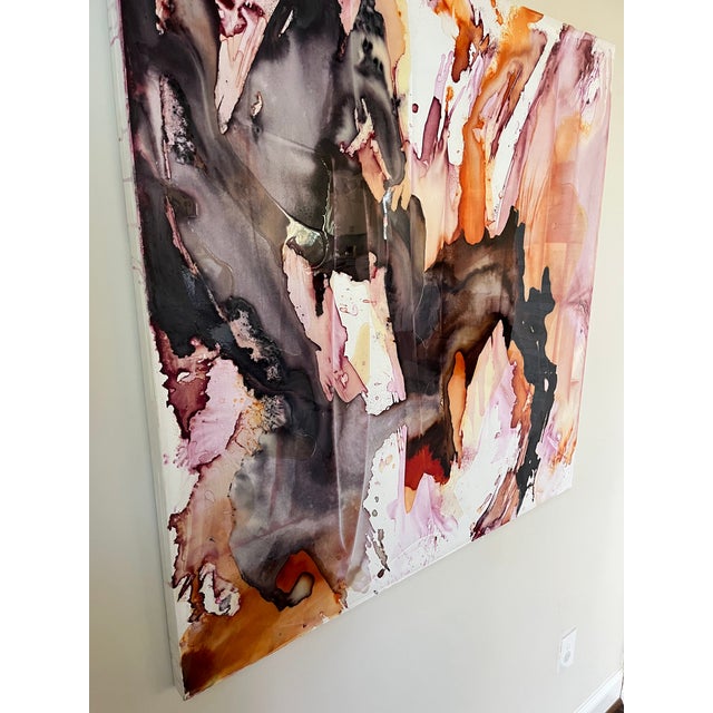 “Sans Titre” Dyes, Ink, and Resin on Stretched Canvas 2013