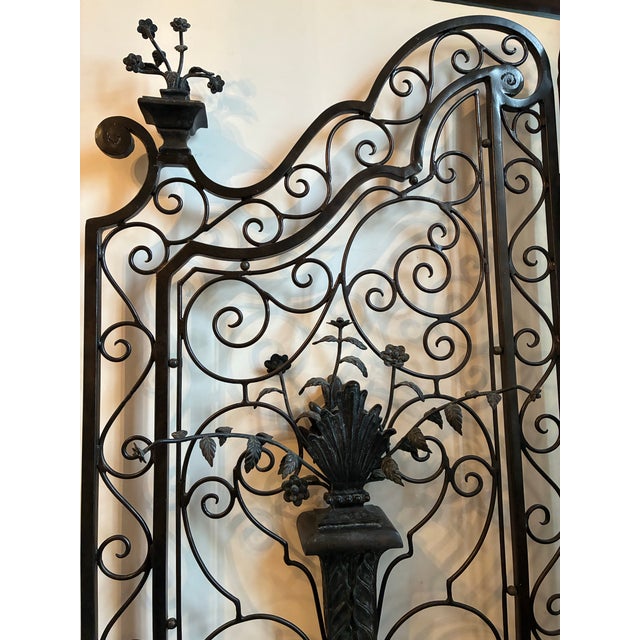 1960s Vintage Wrought Iron Two Part Screen, Maitland Smith. For Sale - Image 5 of 11