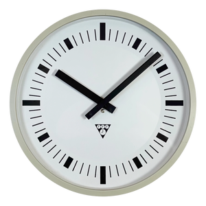 Industrial Grey Bakelite Wall Clock from Pragotron, 1970s