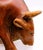 Large Vintage Mid-Century Modern Hand Carved Wood Bull Sculpture For Sale - Image 9 of 11