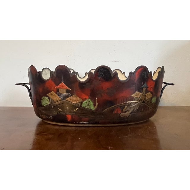 Antique Early 19th Century French Chinoiserie Tole Monteith or Cachepot Jardiniere Circa 1820 For Sale - Image 10 of 13