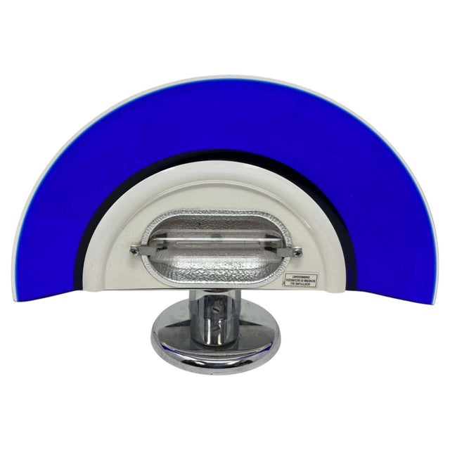 Postmodern Italian Cobalt Blue Murano Glass & Chrome Wall Sconce, 1980s 1 of 7 For Sale - Image 11 of 17