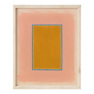 Mustard Gold & Blush Pink Minimalist Color Field Art Print, Emily Keating Snyder, 20 X 16 Print in Wood Frame For Sale