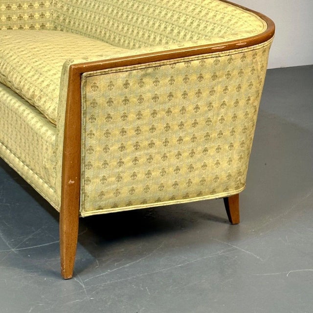 Pair Curved Mid-Century Modern Sofas / Settees, Loveseats John Stuart for Irwin For Sale - Image 11 of 13