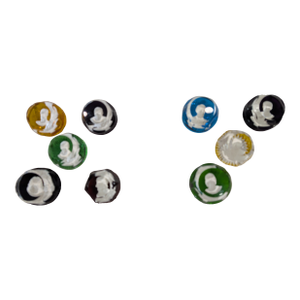 Vintage Baccarat Fornasetti Style Roman / President Bust Paper Weights- Set of 9