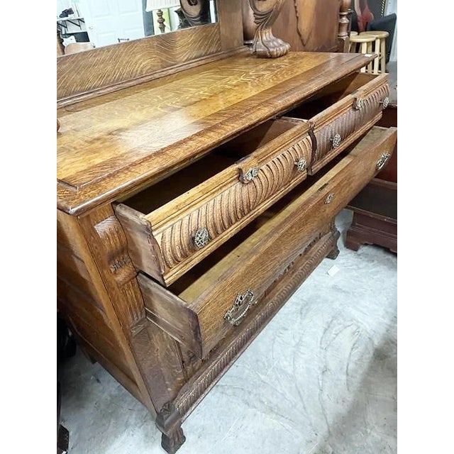Late 19th Century Oak Buffet Sideboard Server For Sale - Image 4 of 10