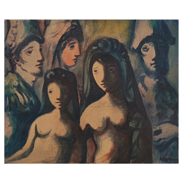 Sylvain Vigny, Personnages, Oil on Canvas For Sale