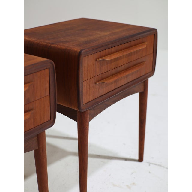 Wood Teak Bedside Tables by Johannes Andersen for Silkeborg Møbelfabrik, Denmark, 1960s, Set of 2 For Sale - Image 7 of 12