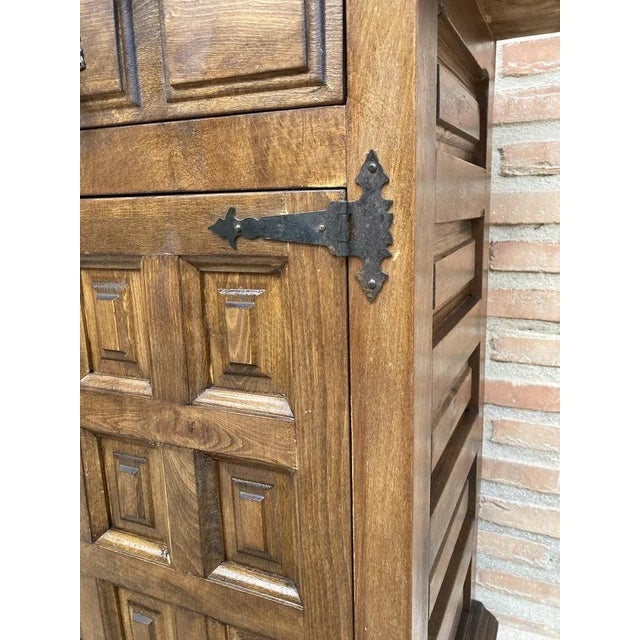 20th Century Spanish Carved Walnut Cabinet, 1940s For Sale - Image 6 of 11