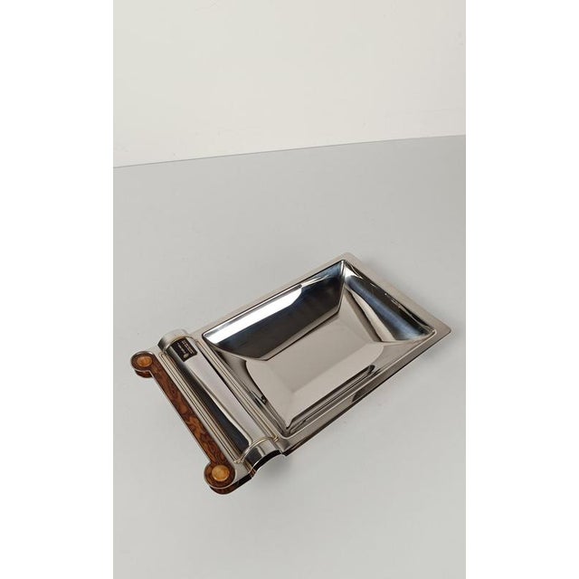 Postmodern Serving Platters in Steel and Veneered Plywood, 1980s, Set of 2 For Sale - Image 14 of 18