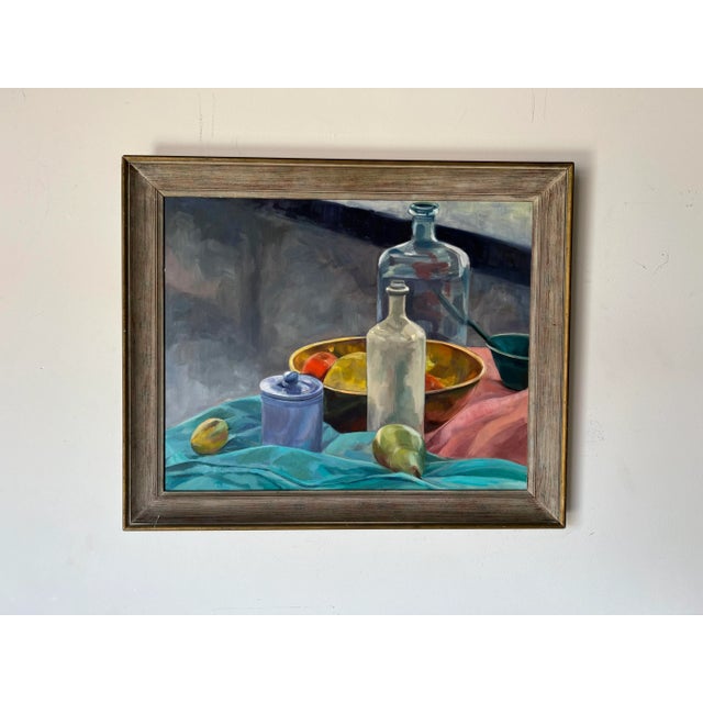 70's Jam Pamhuis Mid-Century Still Life Oil on Canvas Painting For Sale - Image 12 of 12
