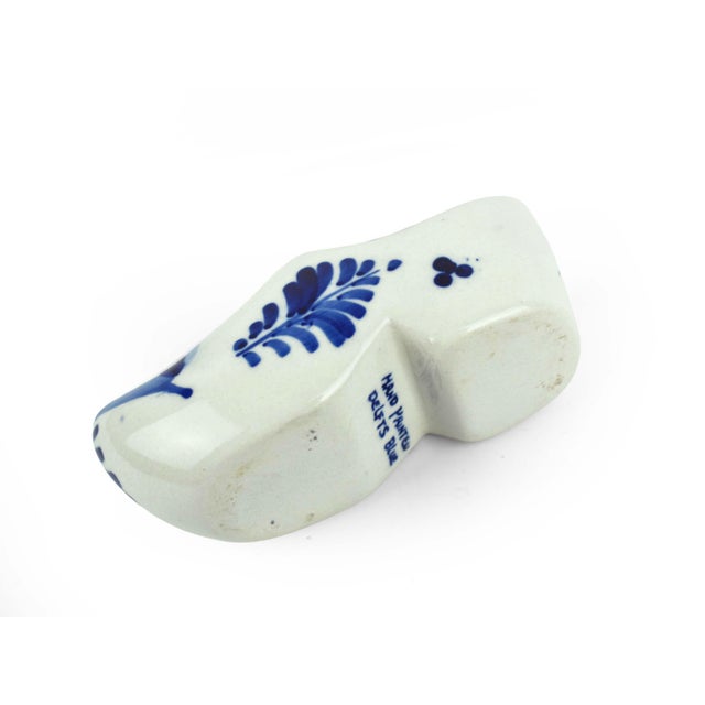 Vintage Hand-Painted Delft Blue Dutch Clog and Windmill Ashtray Set - 4 Pieces - Made in Holland For Sale - Image 9 of 9