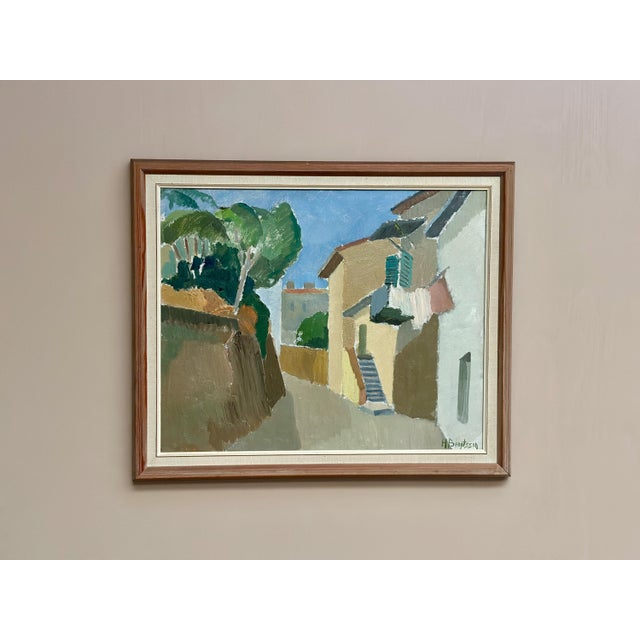 Hilmer Bengtsson, Southern Village, 1960s, Oil on Canvas, Framed For Sale - Image 12 of 18