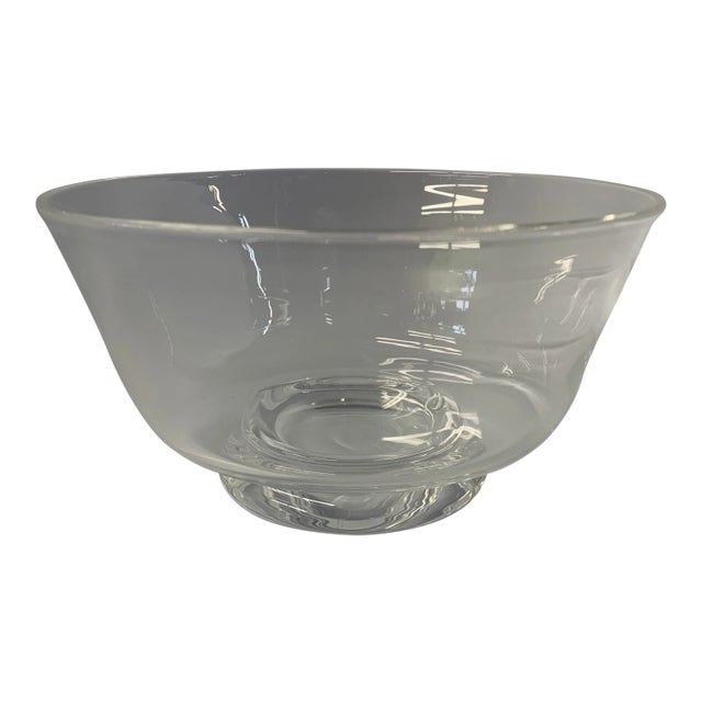 1970s Signed Steuben Crystal Glass Bowl For Sale