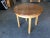 1950s Restored Childs Size Round Rattan Dining Table with Mahogany Top For Sale - Image 4 of 7