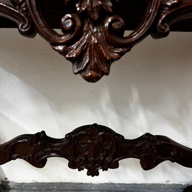 Napoleon III Louis XV Style Walnut Console Table For Sale - Image 5 of 14
