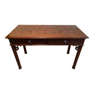 Late 20th Century Baker Historic Charleston Chippendale Mahogany Desk For Sale
