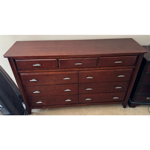 Vintage mahogany wooden 9 drawer dresser from Bombay Company