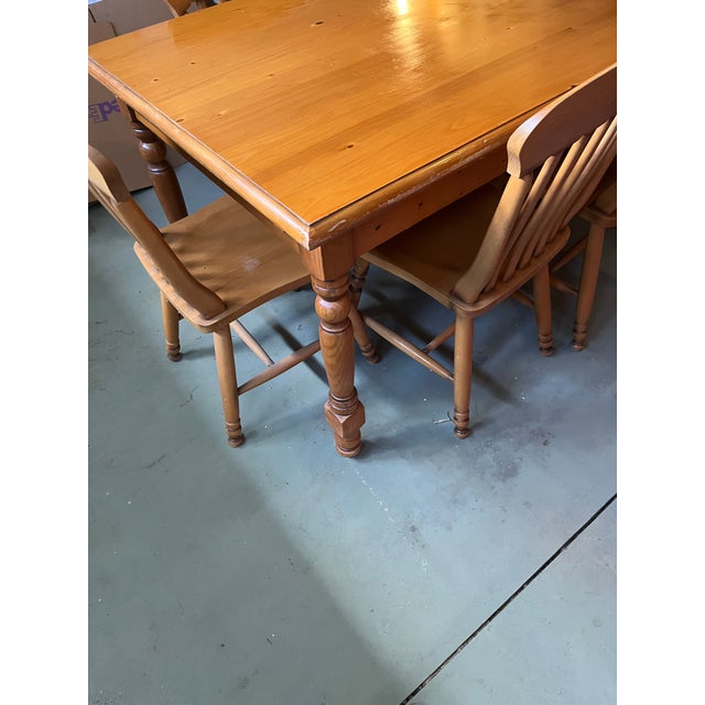 American Authentic Grange Shaker Style Dining Room Table and 6 Chairs For Sale - Image 3 of 5