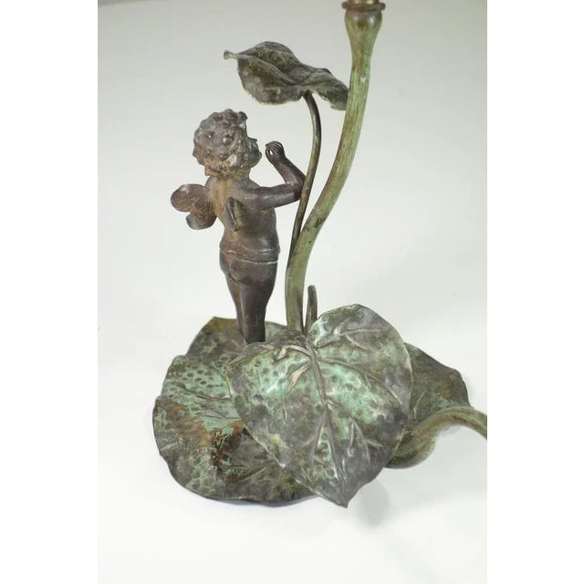 Metal Art Nouveau Table Lamp For Sale - Image 7 of 10
