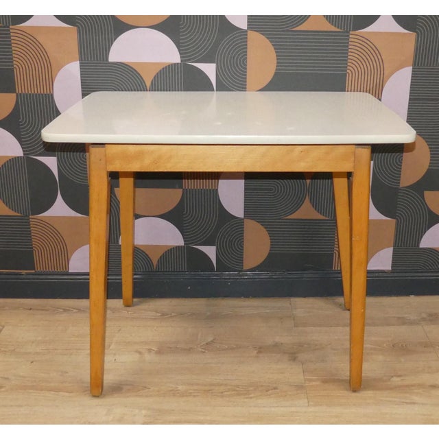 Small Vintage Kitchen Table in Wood, 1950s For Sale - Image 11 of 14