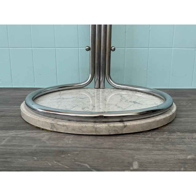 Vintage Italian Coat Hanger in Chromed Steel and Marble Base, 1970s For Sale - Image 12 of 14