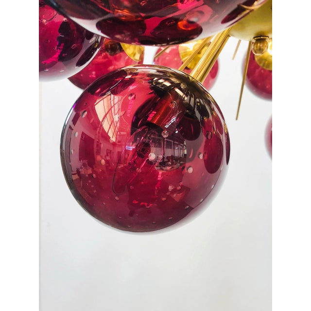 Not Yet Made - Made To Order 21st Century Ventiquattro Natural Brass Amethyst Bubbles Murano Sputnik Chandelier by Fabio LTD For Sale - Image 5 of 5