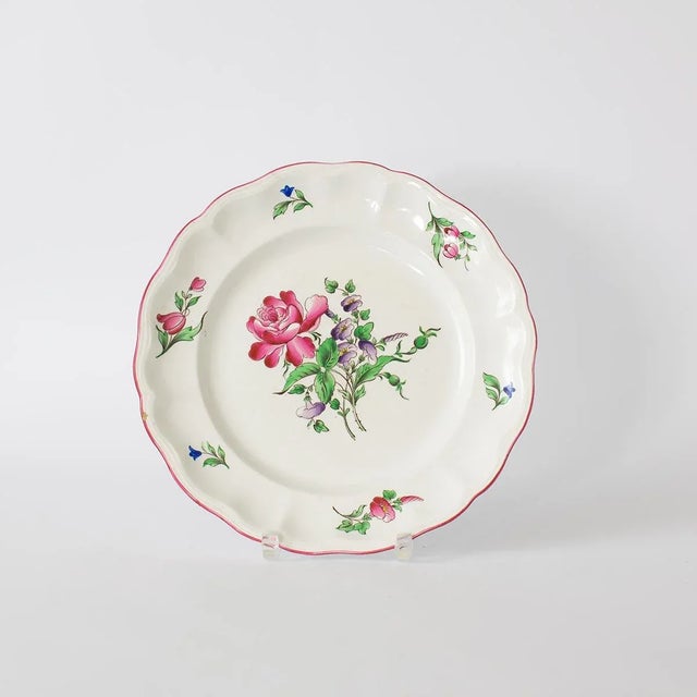 Ceramic French Decorative Plates from Keller & Guerin Luneville, Set of 3 For Sale - Image 7 of 11