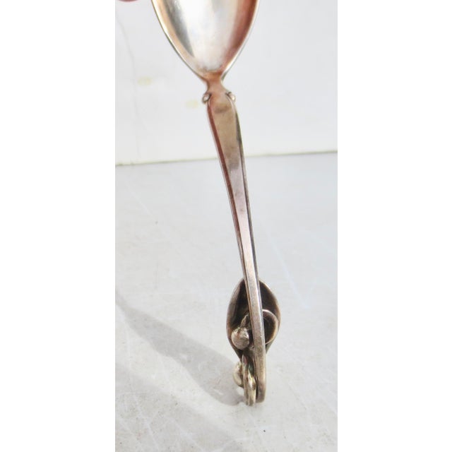 Mid-Century Modern 1950s Sterling Serving Spoon by Sorensen Denmark Blossom 26.5 DWT For Sale - Image 3 of 6