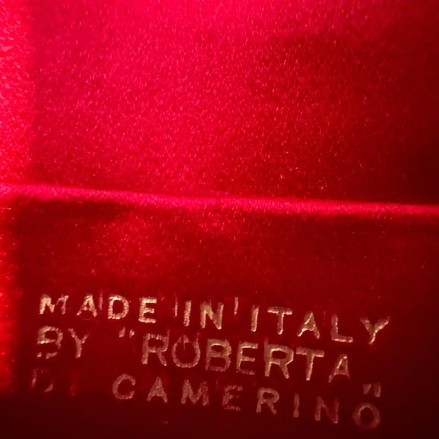 1970s Red Velvet and Silk Clutch Bag by Roberta Di Camerino For Sale - Image 4 of 13