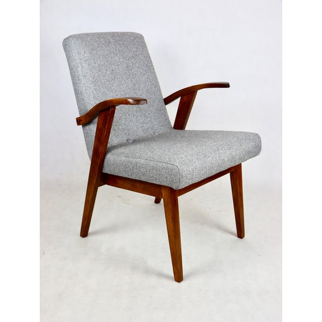 Mid-Century Modern Light Grey Easy Chairs by Mieczyslaw Puchala, 1970s, Set of 4 For Sale - Image 3 of 14