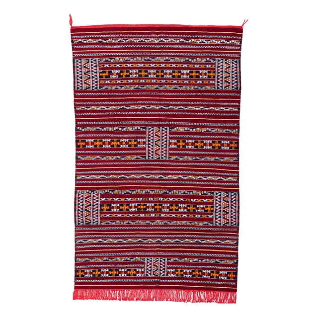 Moroccan Flatweave Wool Rug by Azele Studio For Sale